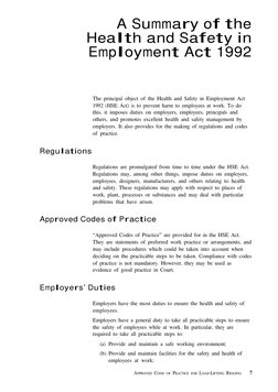 APPROVED CODE OF PRACTICE FOR LOAD-LIFTING RIGGING    7
A Summary of the
Health and Safety in
Employment Act 1992
The princip