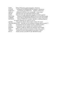 PADS              Dibujar Poligonal a partir de ángulos y distancias
FULLPP            Acotamiento de PERIMETRICOS (ángulos y