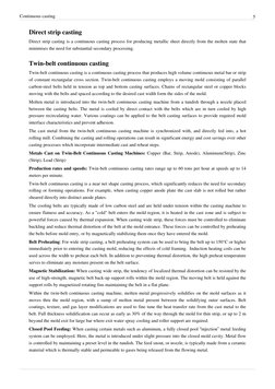 Continuous casting
5
Direct strip casting
Direct strip casting is a continuous casting process for producing metallic sheet d