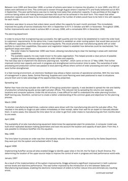 Between June 1995 and December 1996, a number of actions were taken to improve the situation. In June 1995, only 55% of 
orde