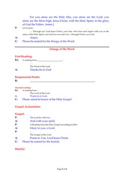 Mass Responses for Commentators | PDF | God The Father | Mass (Liturgy)