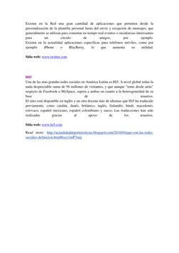 (http://www.hi5.com/) (http://www.twitter.com/)Existen en la Red una gran cantidad de aplicaciones que permiten desde la 
pe