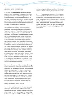 8
ADVISING RIVER PROTECTION
In the sixth and last chapter, we suggest and ap­
peal. We hope that decision-makers can learn fr