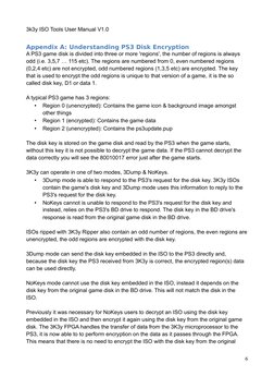 3k3y ISO Tools User Manual V1.0
Appendix A: Understanding PS3 Disk Encryption
A PS3 game disk is divided into three or more '