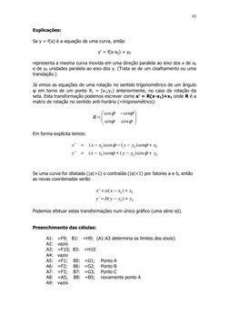 10 
Explicações: 
Se y = f(x) é a equação de uma curva, então 
y' = f(x-x0) + y0 
representa a mesma curva movida em uma