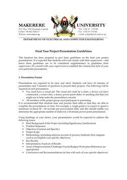 Final Year Project Presentation Guide | PDF