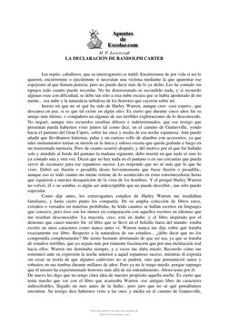 Este documento ha sido descargado de
http://www.escolar.com
H. P. Lovercraft
LA DECLARACIÓN DE RANDOLPH CARTER
Les repito, ca