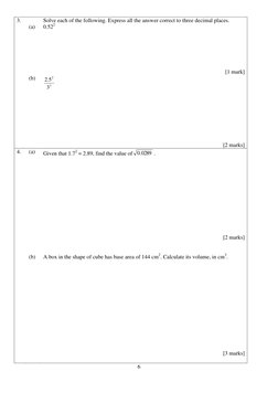 Form 2 Mathematics Revision Exercise | PDF | Area | Equations