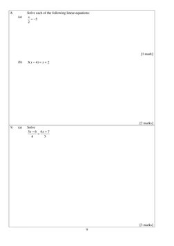 Form 2 Mathematics Revision Exercise | PDF | Area | Equations