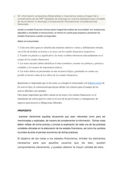  
30. Información comparativa Materialidad o importancia relativa Imagen fiel y 
cumplimiento de las NIIF Hipótesis de empre