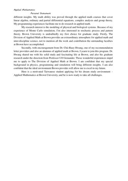 Applied Mathematics PhD Personal Statement | PDF | Applied Mathematics ...