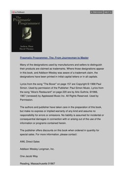 The Pragmatic Programmer | PDF