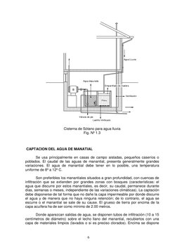 6
B
Ventilación
Ladrillo Vitrificado
Agua LLuvia
Emparrillado de madera
Filtro
Agua depurada
Válvula de pie
 
 
Cisterna de