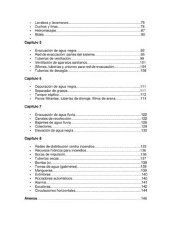 - 
Lavabos y lavamanos...........................................................................75 
- 
Duchas y tinas.......
