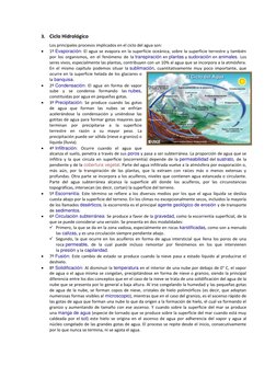 3. Ciclo Hidrológico 
Los principales procesos implicados en el ciclo del agua son: 
 
1º Evaporación: (http://es.wikipedia.