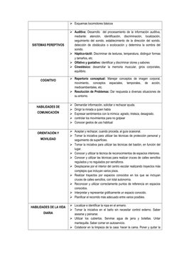  Esquemas locomotores básicos 
 
 
 
SISTEMAS PEREPTIVOS 
 Auditiva: Desarrollo  del procesamiento de la información auditi