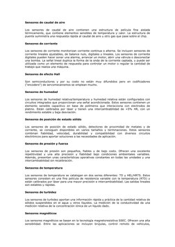 Sensores de caudal de aire 
Los sensores de caudal de aire contienen una estructura de película fina aislada 
térmicamente, q