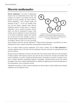 (http://en.wikipedia.org/w/index.php?title=File%3A6n-graf.svg)Discrete mathematics
1
Discrete mathematics
Graphs  (http://en