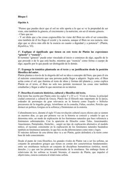Bloque I
Opción A
“Pienso que puedes decir que el sol no sólo aporta a lo que se ve la propiedad de ser 
visto, sino también