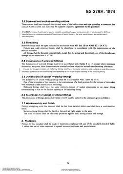 BS 3799 (74) Specification For Steel Pipe Fittings, Screwed and Socket ...