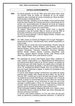Sairé: “Datas e Acontecimentos”- Miguel Pessoa das Neves 
Página 4 
DATAS E ACONTECIMENTOS 
 
1859 -  
No século passado, no