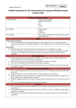 Method Statement for RC Slab Construction | PDF | Concrete | Building ...