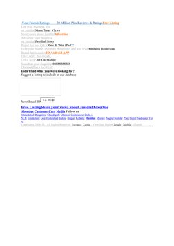 Your Friends Ratings
 
    (javascript:void(0);)                30 Million Plus Reviews & Ratings
 
 Free Listing
 
 
List