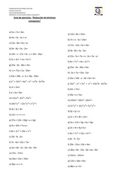 FUNDACION EDUCACIONAL QUELLON 
COLEGIO QUELLON 
EDUCACION MATEMÁTICA 
PROFESOR: VICTOR JAVIER OYARZO AYAQUINTUY 
Guía de ejer