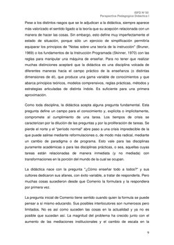 ISFD N° 50 
Perspectiva Pedagógica Didáctica I 
 
9 
Pese a los distintos rasgos que se le adjudican a la didáctica, siempre
