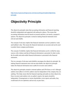 Understanding the Objectivity Principle | PDF | Financial Statement ...