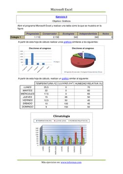 Microsoft Excel 
 
 
Más ejercicios en: www.teformas.com  (http://www.teformas.com/)
 
Ejercicio 5 
Objetivo: Gráficos 
Abrir