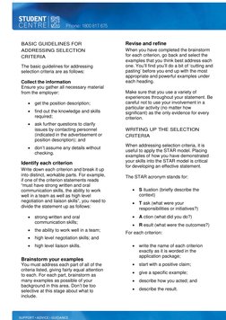 Addressing Selection Criteria | PDF | Brainstorming | Negotiation