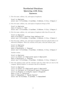 Northwind Database Query Exercises | PDF | Language Integrated Query ...