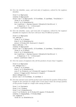 Northwind Database Query Exercises | PDF | Language Integrated Query ...