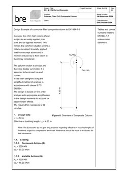 Project Title: 
EC3 & EC4 Worked Examples 
 Project Number: 
 
Sheet 2 of 12 
 
Rev: 
06 
Subject: 
Concrete Filled CHS Compo
