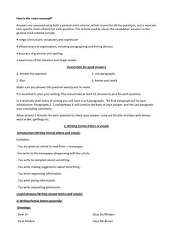 How is the exam assessed?  
Answers are assessed using both a general mark scheme, which is used for all the questions, and a