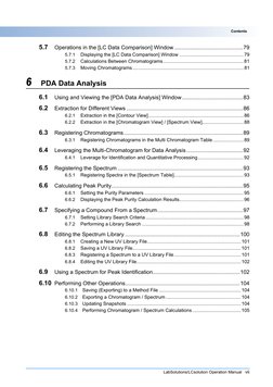 LabSolutions/LCsolution Operation Manual   vii
Contents
5.7
Operations in the [LC Data Comparison] Window....................