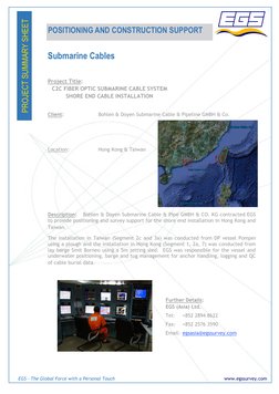 POSITIONING AND CONSTRUCTION SUPPORT 
 
EGS - The Global Force with a Personal Touch 
PROJECT SUMMARY SHEET 
www.egssurvey.co