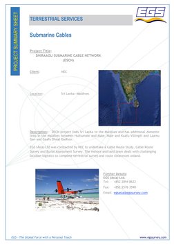 TERRESTRIAL SERVICES 
 
EGS - The Global Force with a Personal Touch 
PROJECT SUMMARY SHEET 
www.egssurvey.com 
Client:  
 
N