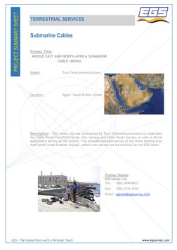 TERRESTRIAL SERVICES 
 
EGS - The Global Force with a Personal Touch 
PROJECT SUMMARY SHEET 
www.egssurvey.com 
Client:  
 
T
