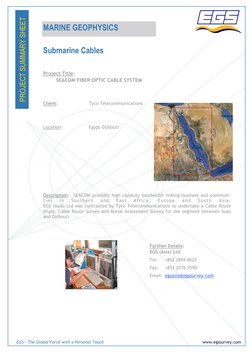 MARINE GEOPHYSICS 
 
EGS - The Global Force with a Personal Touch 
PROJECT SUMMARY SHEET 
www.egssurvey.com 
Client:  
 
Tyco