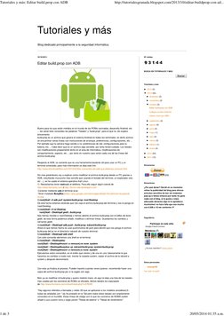 Blog dedicado principalmente a la seguridad informática.
Tutoriales y más
16/10/2013
Editar build.prop con ADB
Bueno para los