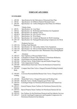 Oklahoma Api Numbers API Codes and Standards Index | PDF | Civil Engineering | Industries