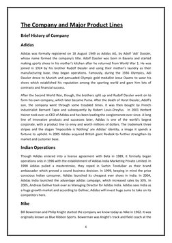 6 
 
The Company and Major Product Lines 
Brief History of Company 
Adidas 
Adidas was formally registered on 18 August 1949