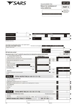 Vat101 Form.pdf VAT 201 Return Form Instructions | PDF | Value Added Tax | Taxation