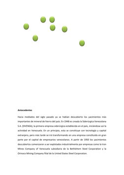 Antecedentes 
Hacia mediados del siglo pasado ya se habían descubierto los yacimientos más 
importa