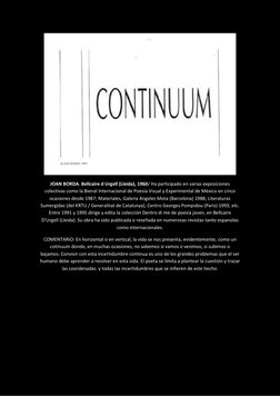 JOAN BORDA. Bellcaire d Urgell (Lleida), 1960/ Ha participado en varias exposiciones 
colectivas como la Bienal Internacion