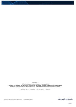 Internal Auditor Competency Framework – published July 2010 
 
 
 
 
Page 1