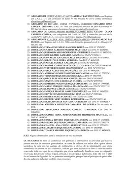 17. ABOGADO DE HEBER MURGA CHÁVEZ: ADRIAN LAVADO VEGA, con Registro 
del C.A.L.L. 177, con domicilio en Junín N° 485 Oficina
