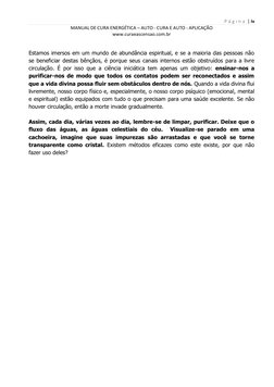 P á g i n a  | iv 
MANUAL DE CURA ENERGÉTICA – AUTO - CURA E AUTO - APLICAÇÃO 
www.curaeascensao.com.br 
 
 
Estamos imerso